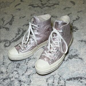 Converse Pink Women's Metallic High-Top Sneakers
